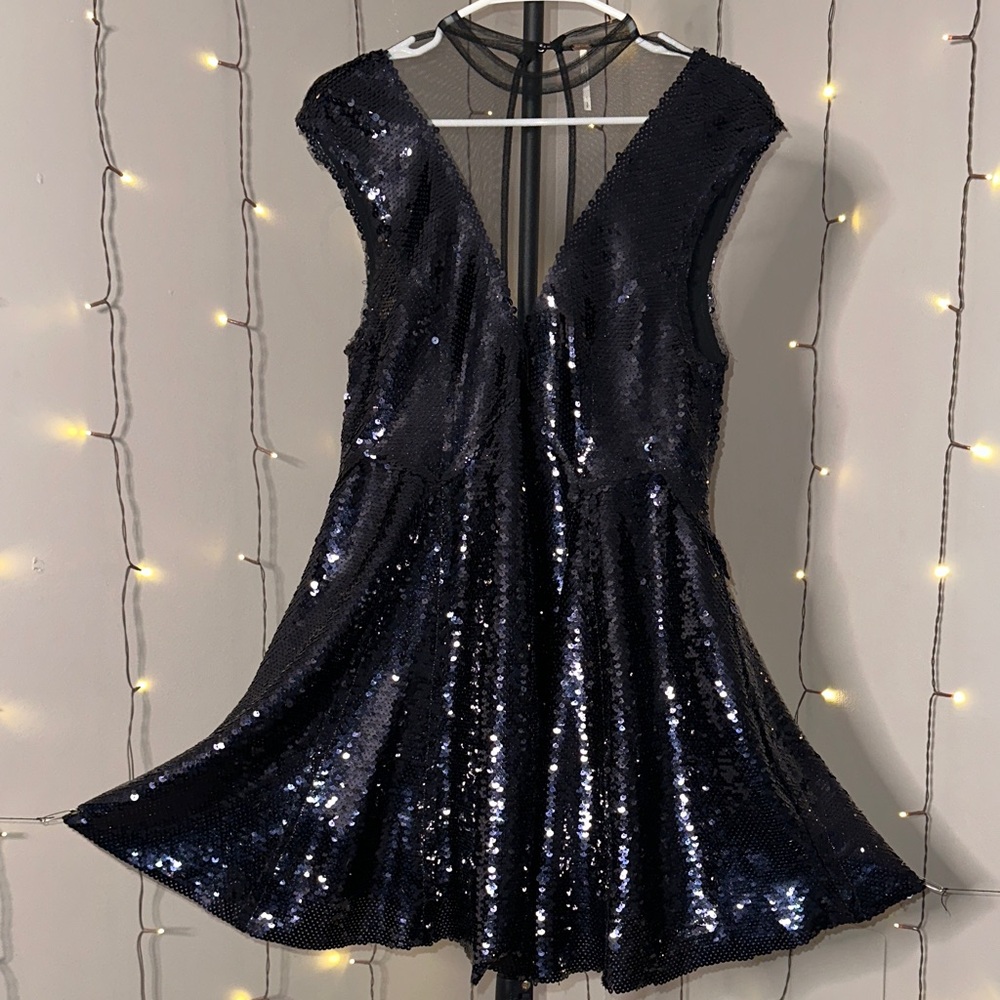 Free People Black Sequin Dress